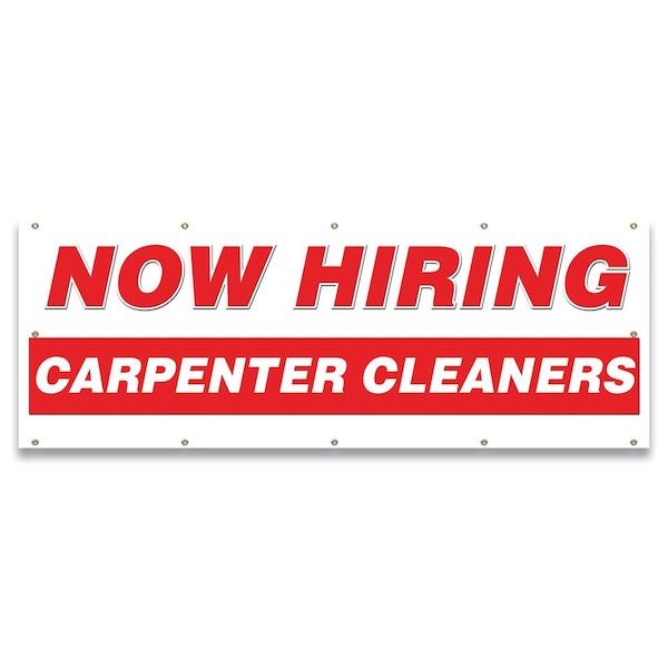 Now Hiring Carpenter Cleaners Banner Apply Inside Accepting Application Single Sided